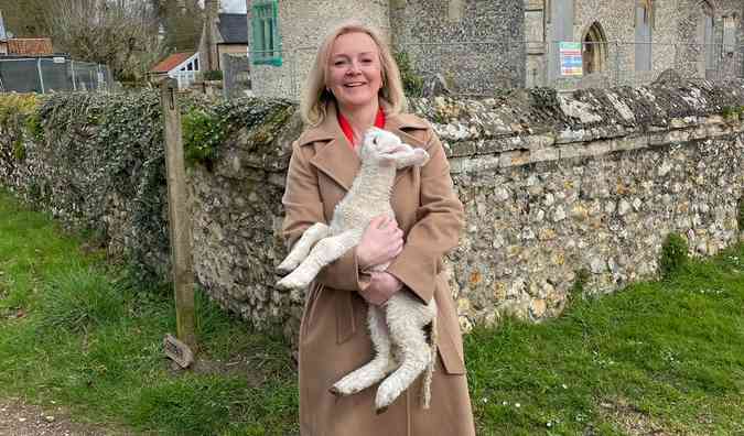 Liz Truss recreated a Margaret Thatcher photo when she posed with a lamb at the weekend